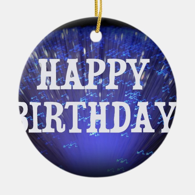 ORNAMENTO DE CERÂMICA FELIZ ANIVERSARIO (Frente)