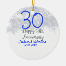 Ornamento De Cerâmica Feliz aniversário de 30 anos de casamento brilho a