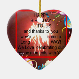 Ornamento De Cerâmica Feliz aniversário para nós, Impressão de Arte