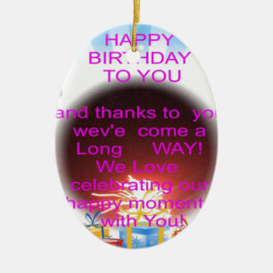 Ornamento De Cerâmica Feliz aniversário para você