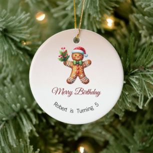 Ornamento De Cerâmica Feliz Aniversário, Presente de Aniversário de Nata