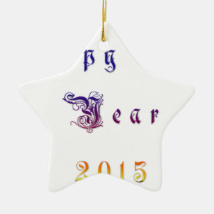 Ornamento De Cerâmica Feliz Ano Novo 2015 Hakuna Matata.png