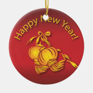 Ornamento De Cerâmica Feliz Ano Novo Chinês!