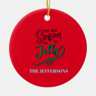 Ornamento De Cerâmica Feliz Ano Novo Natal Alegre Família