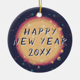 Ornamento De Cerâmica Feliz ano novo Planeta Abstrato Moderno 2023