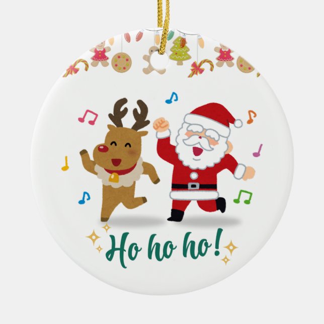 Ornamento De Cerâmica Feliz baile (Frente)