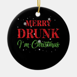 Ornamento De Cerâmica Feliz Bebado de Natal