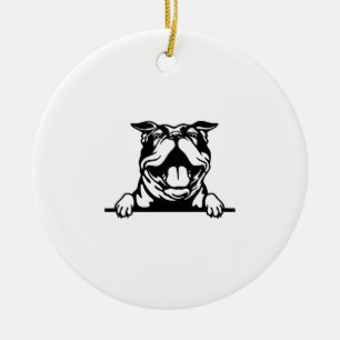 Ornamento De Cerâmica Feliz Buldogue Engraçado