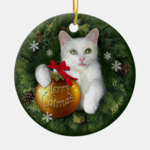 Ornamento De Cerâmica Feliz Catmas