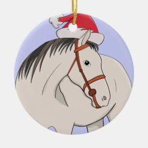Ornamento De Cerâmica Feliz Cavalo de Natal