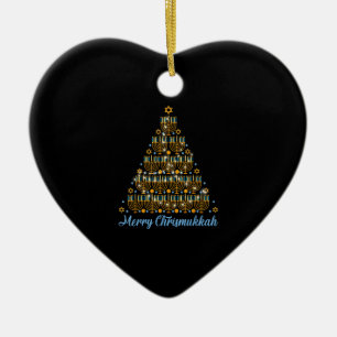 Ornamento De Cerâmica Feliz Chrismukkah 2022 Feliz Hanukkah Natal Tr