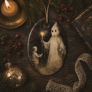 Ornamento De Cerâmica Feliz Creepmas Natal Fantasma Vintage Gótico