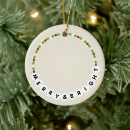 Ornamento De Cerâmica Feliz De Bracelete E Natal Brilhante