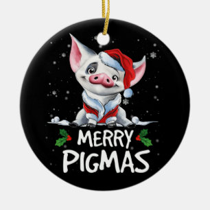 Ornamento De Cerâmica Feliz de Natal Pigmas Engraçado Xmas Pajama