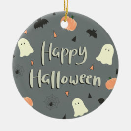 Ornamento De Cerâmica Feliz Dia das Bruxas, Bonito e Louco