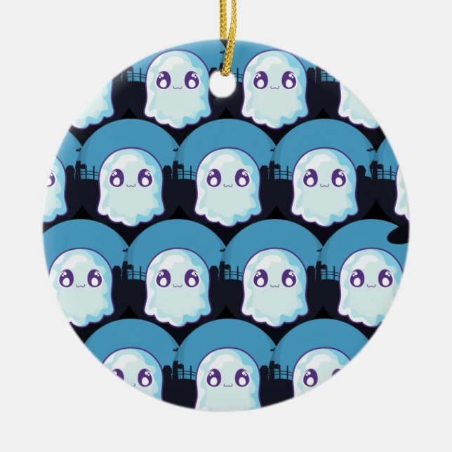 Ornamento De Cerâmica Feliz Dia das Bruxas, Cuzinho Engraçado, Bebê Espí (Frente)