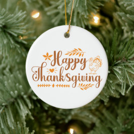 Ornamento De Cerâmica Feliz Dia de Ação de Graças