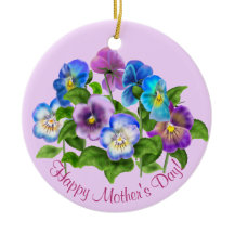 Feliz Dia de as mães Pansy Violet Flowcolor