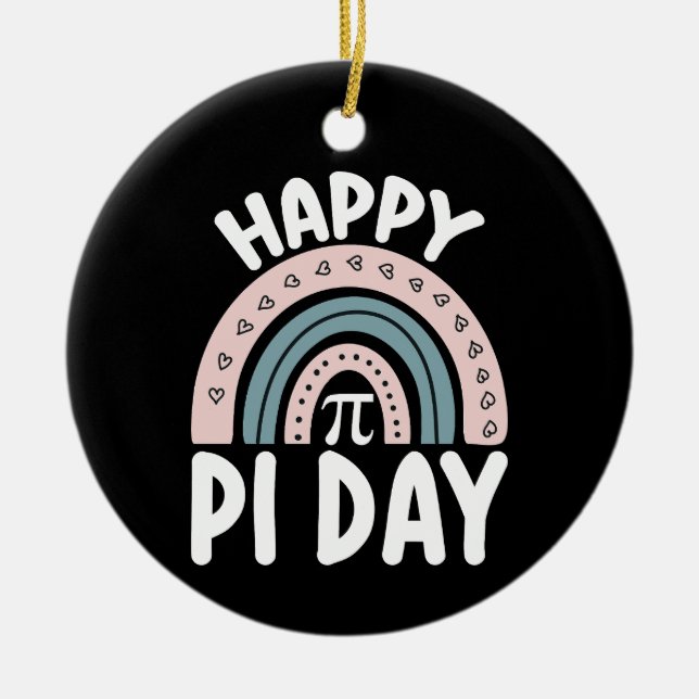 Ornamento De Cerâmica Feliz Dia do Pi Boho Arco-íris Matemática Matemáti (Frente)