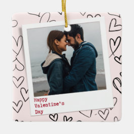 Ornamento De Cerâmica Feliz Dia dos Namorados Foto Romântica Na moda