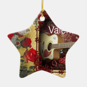 Ornamento De Cerâmica Feliz Dia dos Namorados Sintoniza no meu coração