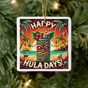 Ornamento De Cerâmica Feliz Dia Hula