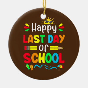 Ornamento De Cerâmica Feliz Dia Passado de Professora Estudante