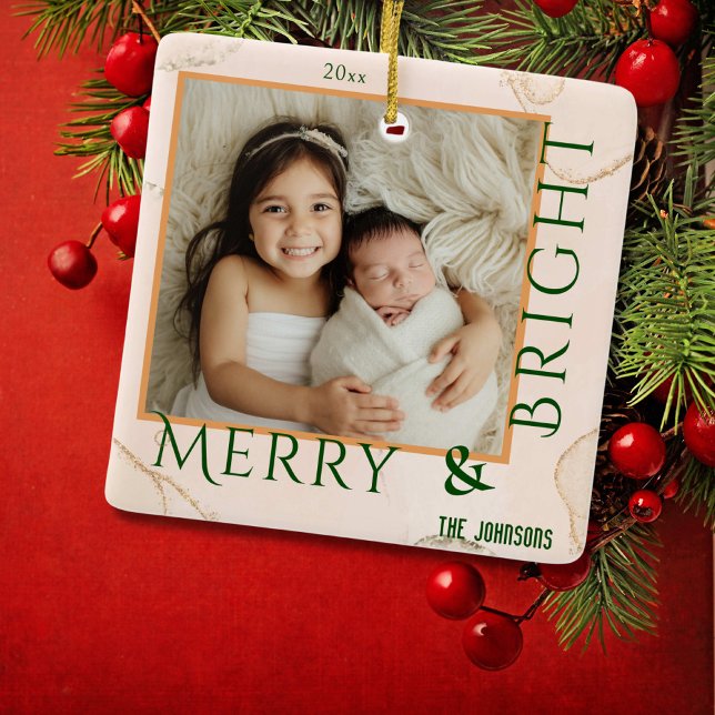 Ornamento De Cerâmica Feliz e Brilho 1 modernos - Natal (Criador carregado)