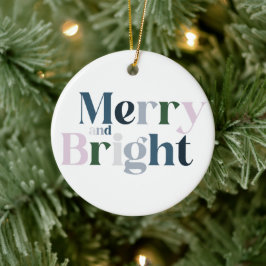 Ornamento De Cerâmica Feliz E Natal Brilhante