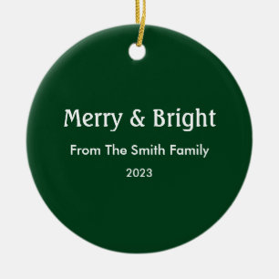 Ornamento De Cerâmica Feliz e Natal Brilhante Nome Personalizado do Caça