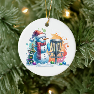 Ornamento De Cerâmica Feliz em volume Golfe de Disco Personalizado Nat