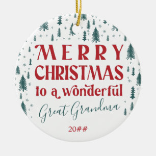 Ornamento De Cerâmica Feliz Excelente de Natal Vovó Foto da Árvore de 