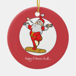 Ornamento De Cerâmica Feliz exercício de Malhação Natal com Papais no