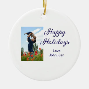 Ornamento De Cerâmica Feliz feriado pai filho presentes de Natal