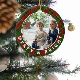 Ornamento De Cerâmica Feliz Festiva e Foto Brilhante