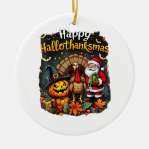 Ornamento De Cerâmica Feliz Hallo Obrigados mas Feliz Natal Papai Noel