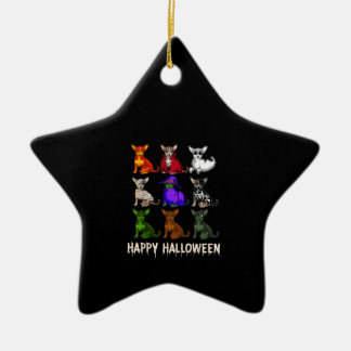 Ornamento De Cerâmica Feliz Halloween Costume Chihuahua Dog Amantes