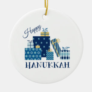 Ornamento De Cerâmica Feliz Hanukkah