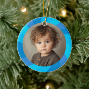 Ornamento De Cerâmica FELIZ HANUKKAH Estrela Moderna com Redemoinho FOTO