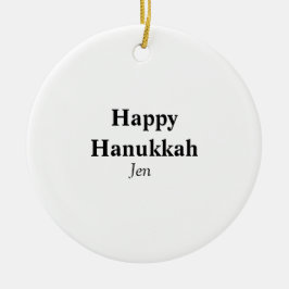 Ornamento De Cerâmica Feliz Hanukkah, seu nome de imagem de texto editáv
