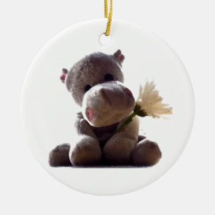 Ornamento De Cerâmica Feliz Hippo