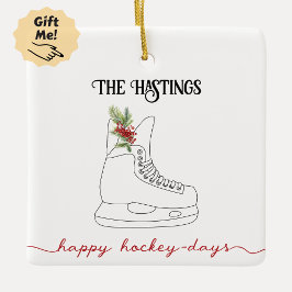 Ornamento De Cerâmica Feliz Hockey-Dias