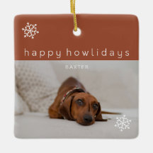 Feliz Howlidays Terracotta Foto Pet