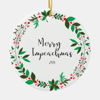 Ornamento De Cerâmica Feliz Impeachmas 2019 Impeach Trump comemorativa