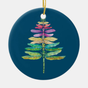 Ornamento De Cerâmica Feliz inseto de Natal Lover Xmas Dragonfly Cristo