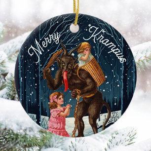 Ornamento De Cerâmica Feliz Krampus Ornament