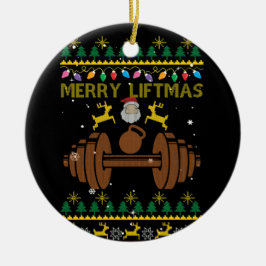 Ornamento De Cerâmica Feliz Liftmas Malhação Elevação de Peso