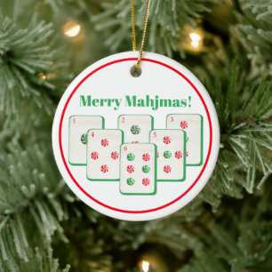 Ornamento De Cerâmica Feliz Mahjmas Mahjong Doces Tiles