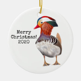 Ornamento De Cerâmica Feliz Mandarim Duque Feliz Natal