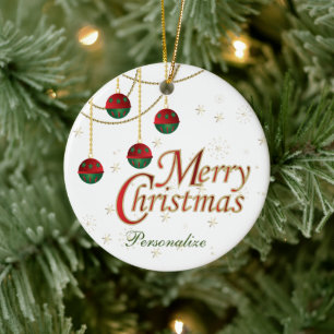 Ornamento De Cerâmica Feliz Natal
